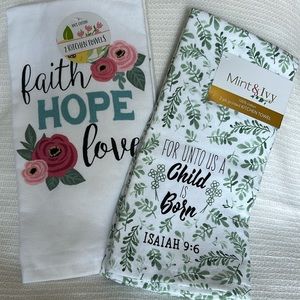 New 2-Pack Hand Towels ~ Spring Easter Faith Religious ~ 4 towels total